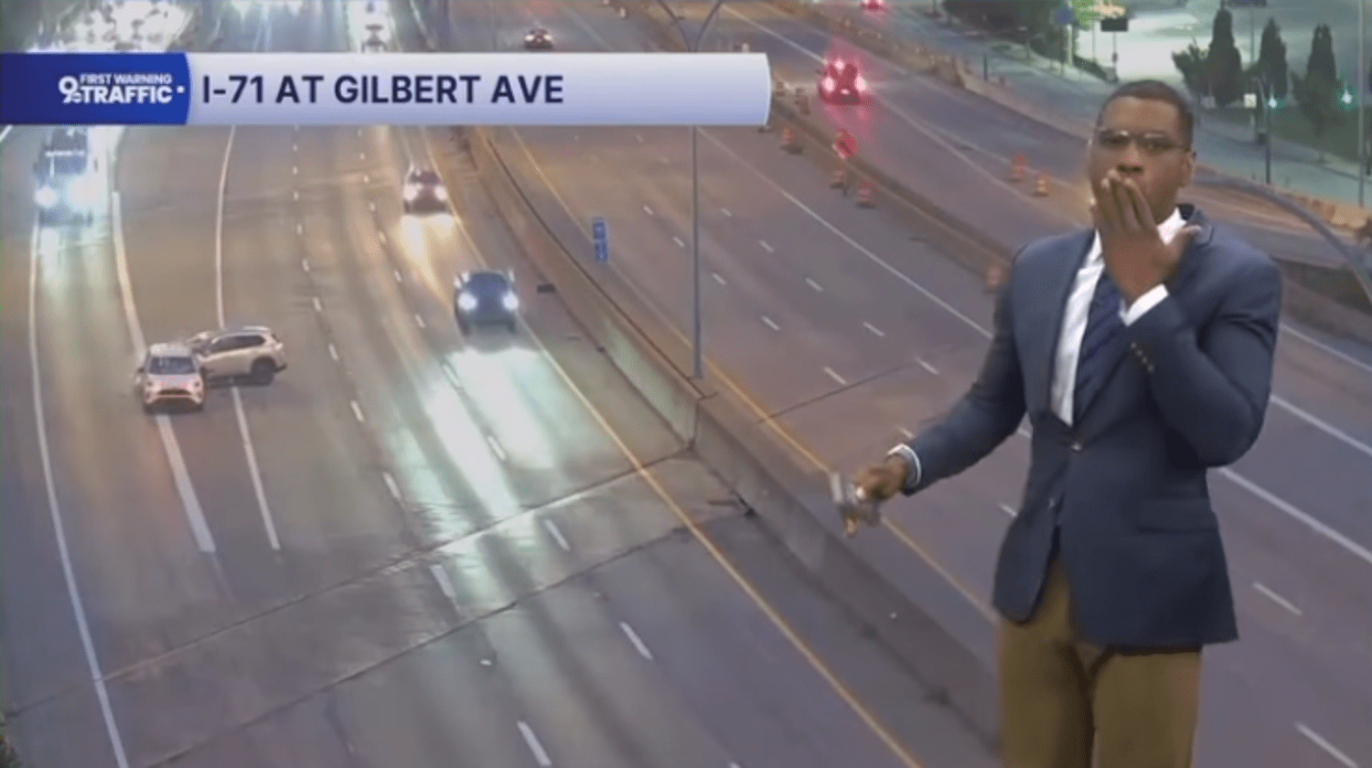 Traffic Anchor Witnesses Car Crash When Reporting on Live TV and His Reaction Is Everything