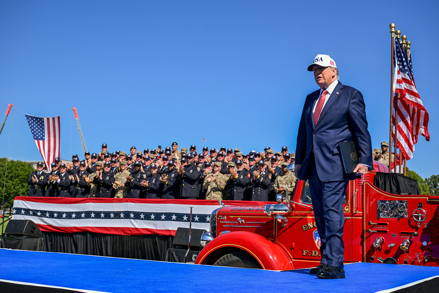 Trump says firefighters near ground zero carried him to safety ‘right after’ 9/11 attacks