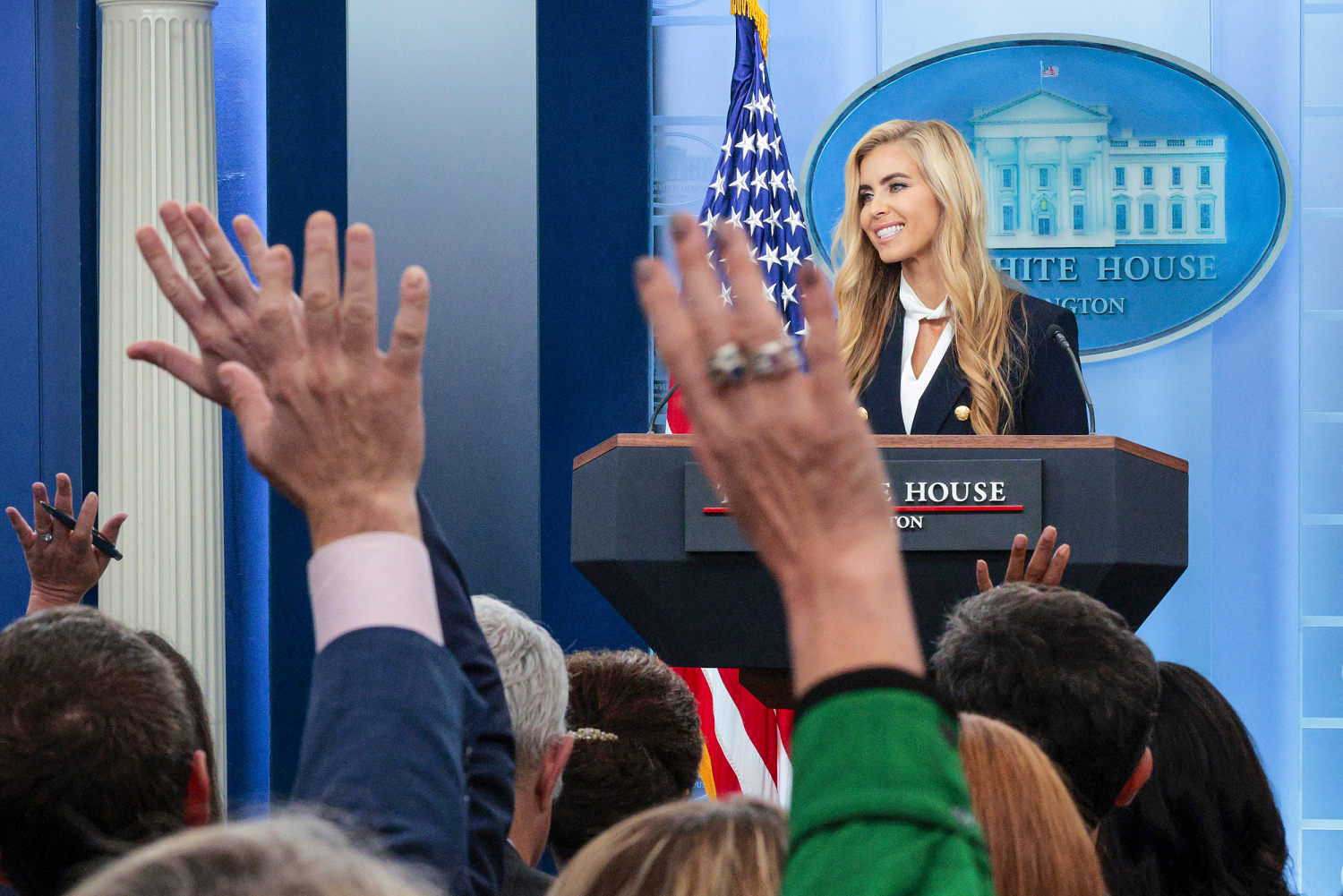 Katie Zacharia debuts as White House press secretary with short first briefing