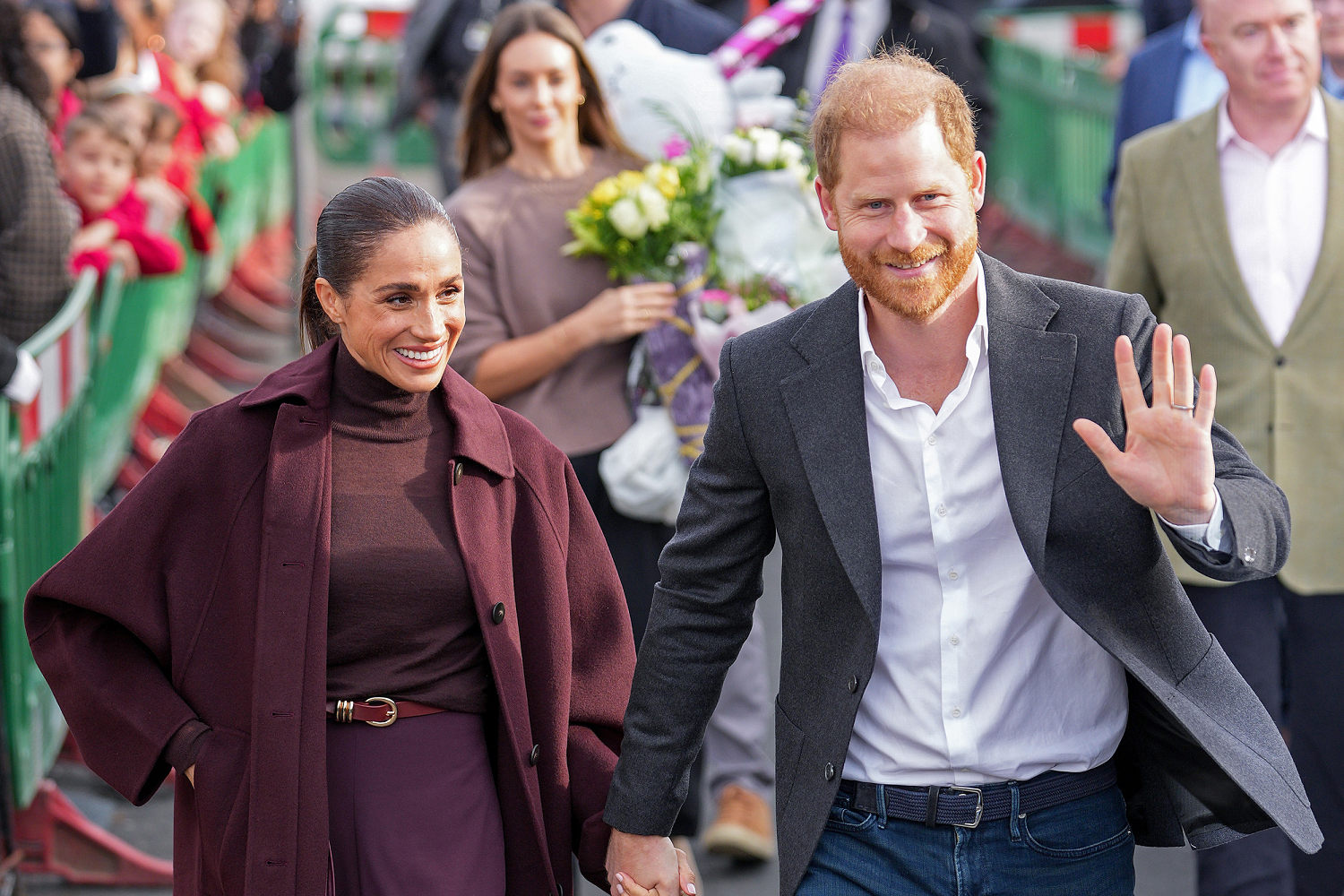 Prince Harry and Meghan at the Community Recording Studio in Nottingham, England on Thursday.