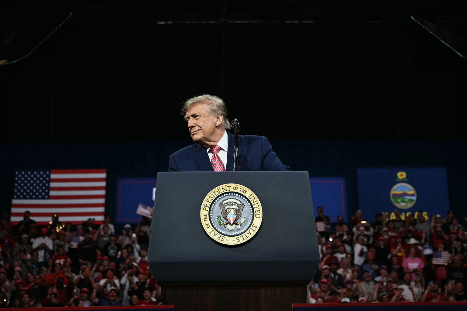 Trump uses antisemitic slur in defending Sen. Roger Marshall at rally in Kansas