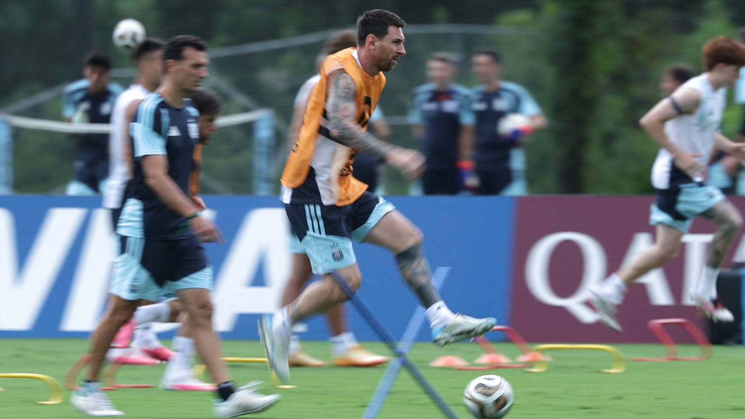 Messi al 100% en el entrenamiento de Atlanta: sonriente y listo para enfrentar a Inglaterra
