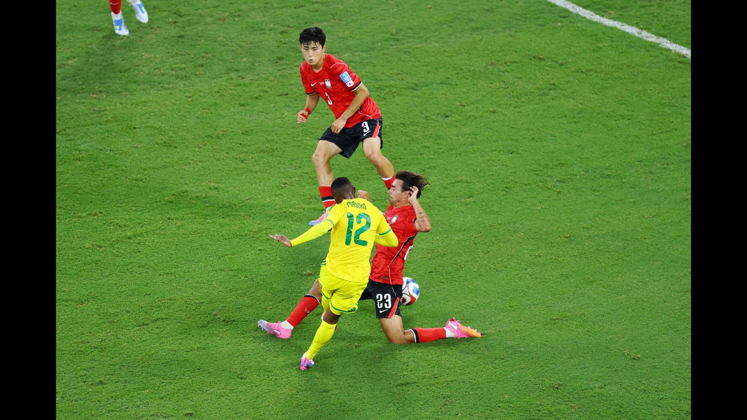 Thapelo Maseko abre el marcador para Sudáfrica ante Corea del Sur