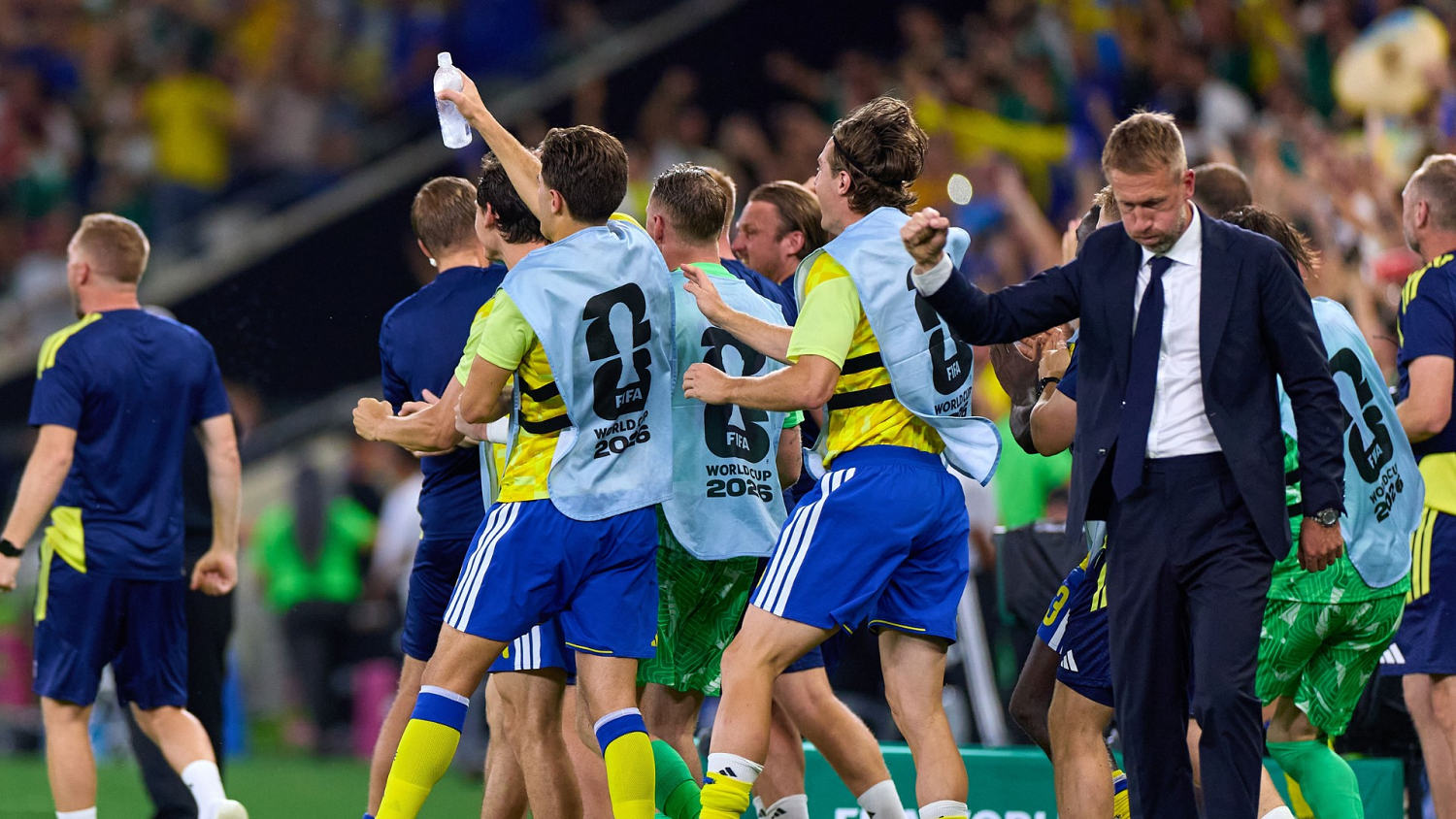 Así festejó Graham Potter el primer gol de Suecia en la Copa del Mundo 2026