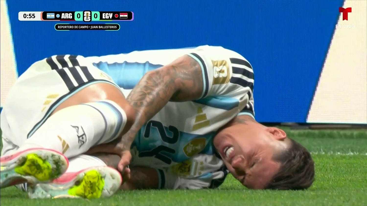 Enzo Fernández da un susto descomunal y el rostro del "Kun" Agüero lo dice todo