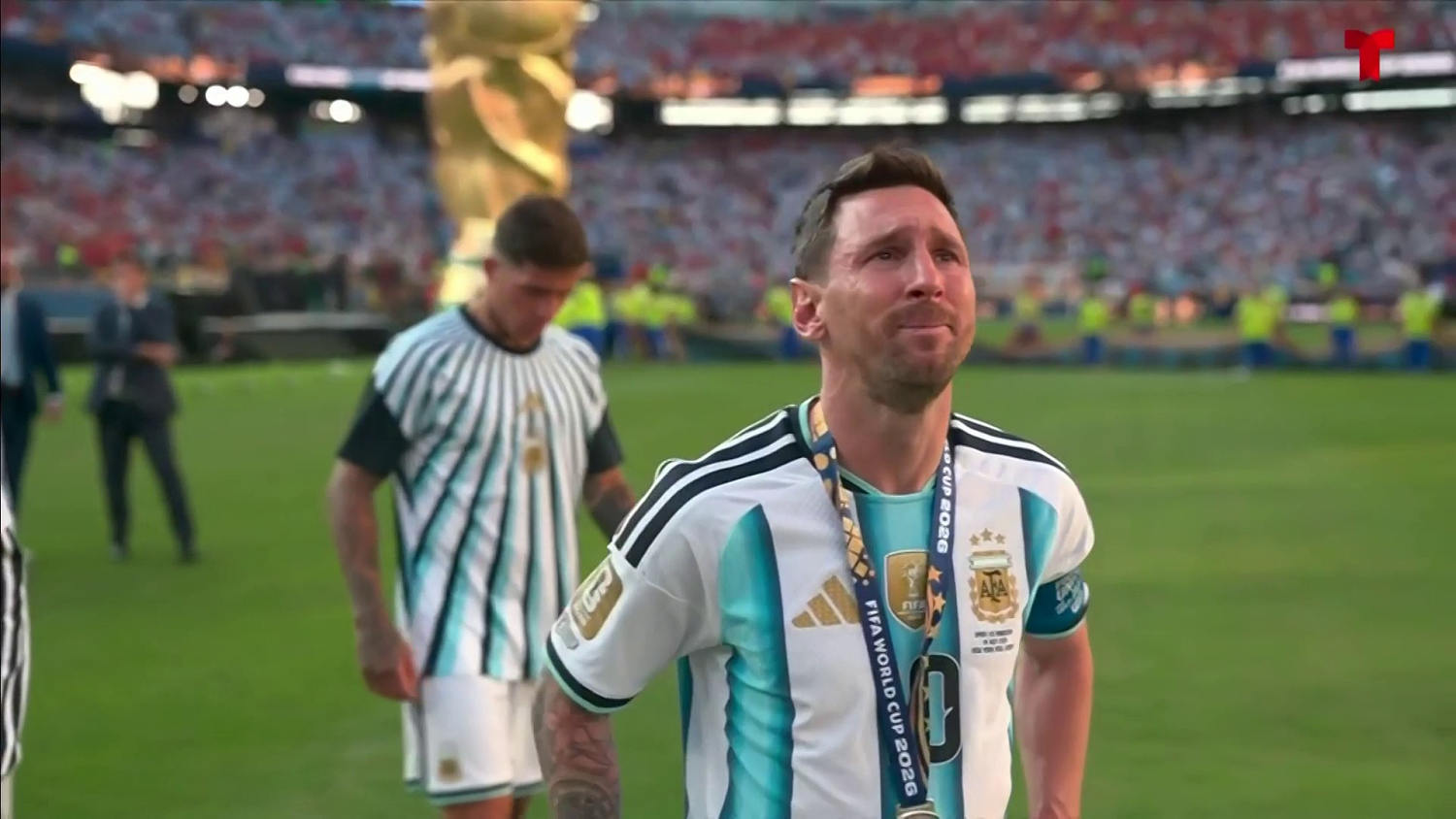 El llanto de Lionel Messi tras perder la final ante España