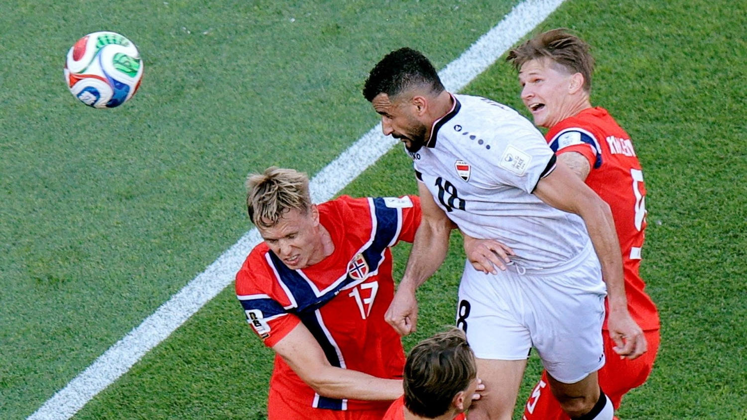 Cabezazo y golazo: Aymen Hussein pone el empate para Irak ante Noruega