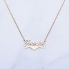 Heart Script Nameplate Necklace