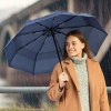 Repel Umbrella Double Vented Windproof Automatic Travel Umbrellas with Teflon, Black