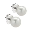 ISAAC WESTMAN(R) Nickel Free Sterling Silver White Freshwater Cultured Pearl Button Stud Earrings | High Luster