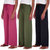 3 Pack: Women's Wide Leg Palazzo Lounge Pants Drawstring Loose Comfy Casual Pajama Pants High Waisted Flowy Printed Soft Cotton Knit Fall Bottoms Pijama de mujer Silk PJ Night Bamboo - Set 6, S