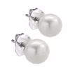 ISAAC WESTMAN(R) Nickel Free Sterling Silver White Freshwater Cultured Pearl Button Stud Earrings | High Luster