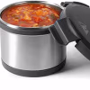 Arctic Zone Leak Proof Thermal Vacuum Insulated Food Jar Container with Safe &amp; Easy 4 Lock Lid for Hot and Cold Food, 16oz Capacity - Grey