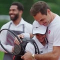 Roger Federer keeps the pinky promise he made to a young player