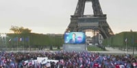 Supporters celebrate French President Macron's re-election
