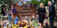Bidens visit memorial outside of Robb Elementary School to honor shooting victims