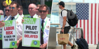 Airline pilots picket over fatigue, overtime, as cancellations surge