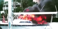 Officers save man from burning boat in Florida
