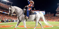 See what it takes for the Broncos mascot to prepare for games