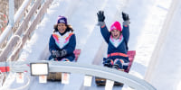 Hoda and Jenna face-off in a toboggan race in Québec City