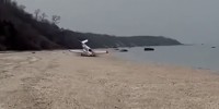New York assemblyman crash-lands small plane on beach
