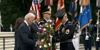 Biden pays respects to the fallen; Trump compares himself to fallen troops