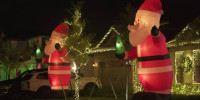 See the inflatable Santas that have taken over a small Florida town