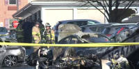 Small plane crashes into Pennsylvania parking lot