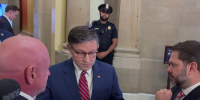 Democratic senators spar with Speaker Johnson over shutdown
