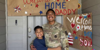 Father makes it home from overseas deployment for son’s birthday