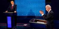 Image: Donald Trump And Joe Biden Participate In Final Debate Before Presidential Election