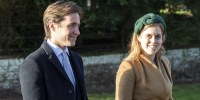 Image: Princess Beatrice and Edoardo Mapelli Mozziconi attend the Christmas Day Church service at Church of St Mary Magdalene on the Sandringham estate