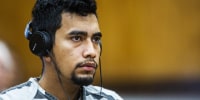 Cristhian Bahena Rivera, 24, wears headphones during his arraignment where he pleaded not guilty to the charge of first-degree murder in the death of Mollie Tibbetts on Sept. 19, 2018, at the Poweshiek County Courthouse in Montezuma, Iowa.