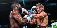Image: Former world welterweight king Floyd Mayweather and YouTube personality Logan Paul fight in an eight-round exhibition bout at Hard Rock Stadium in Miami