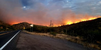 IMage: The Telegraph Fire as seen from Highway 177 facing south, Ariz.
