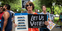 People rally against a controversial voting bill at the state Capitol on June 20, 2021, in Austin, Texas.