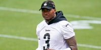 Pittsburgh Steelers quarterback Dwayne Haskins works during the team's NFL mini-camp football practice in Pittsburgh on June 15, 2021.