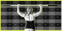 Illustration of woman lifting weights with a calendar behind her