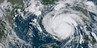 Hurricane Ida makes it's way across the Gulf of Mexico towards Louisiana on August 28, 2021.