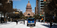 Image: The Texas Capitol surrounded by snow after a winter storm in Austin on Feb. 15, 2021.