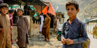 A child near the Torkham border crossing on September 8, 2021.