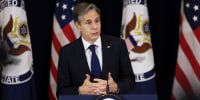 Secretary of State Antony Blinken speaks at the State Department in Washington on Sept. 10, 2021.