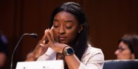 Olympic gymnast Simone Biles testifies during a Senate Judiciary hearing about the Inspector General's report on the FBI handling of the Larry Nassar on Sept. 15, 2021.