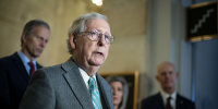 Image: Mitch McConnell, Democrats' Voting Rights Push Tilts Toward Filibuster Showdown