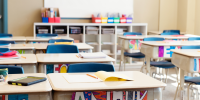 Classroom without children at the end of school named often school's out.