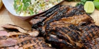 Brown Sugar & Soy Glazed Pork Steaks with Elote Salad