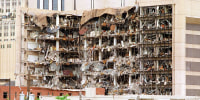 The north side of the Albert P. Murrah Federal Building after an explosion in Oklahoma City, on April 19, 1995.