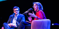 Sean Hayes with Naomi Klein.