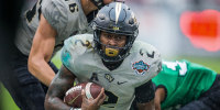 University of Central Florida running back Otis Anderson (2) runs during the Gasparilla Bowl between the University of Central Florida Knights and the Marshall Thundering Herd on Dec. 23, 2019 at Raymond James Stadium in Tampa, Fla.