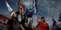 Image: Supporters of then-President Donald Trump gather outside of an office where election ballots are counted in Phoenix, Ariz., on Nov. 6, 2020.
